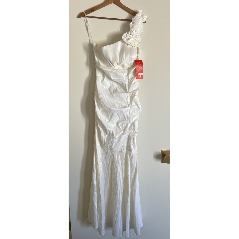 Vintage Dancing Queen  Taffeta One Shoulder Wedding/Prom Dress size XL